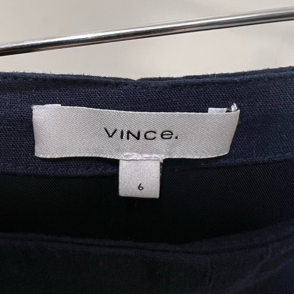 NWOT Vince Navy Blue Linen Blend Cropped Wide Leg Pants - Picture 7 of 9